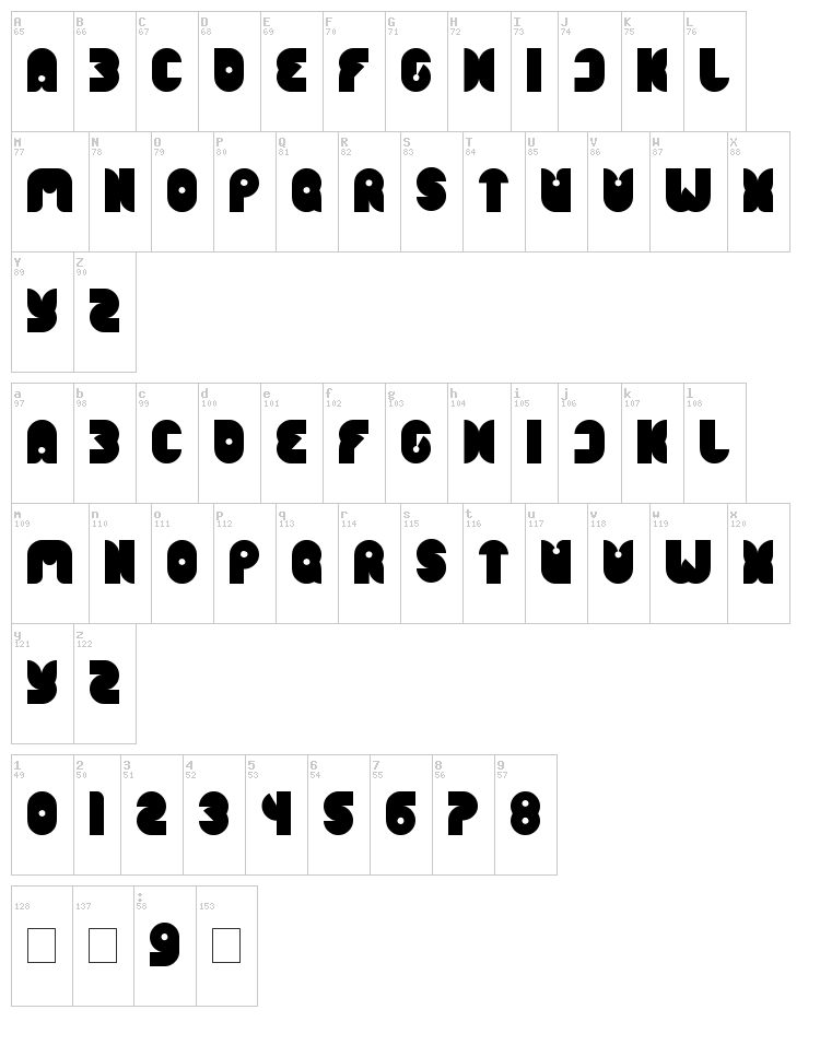 Funny Sport font map